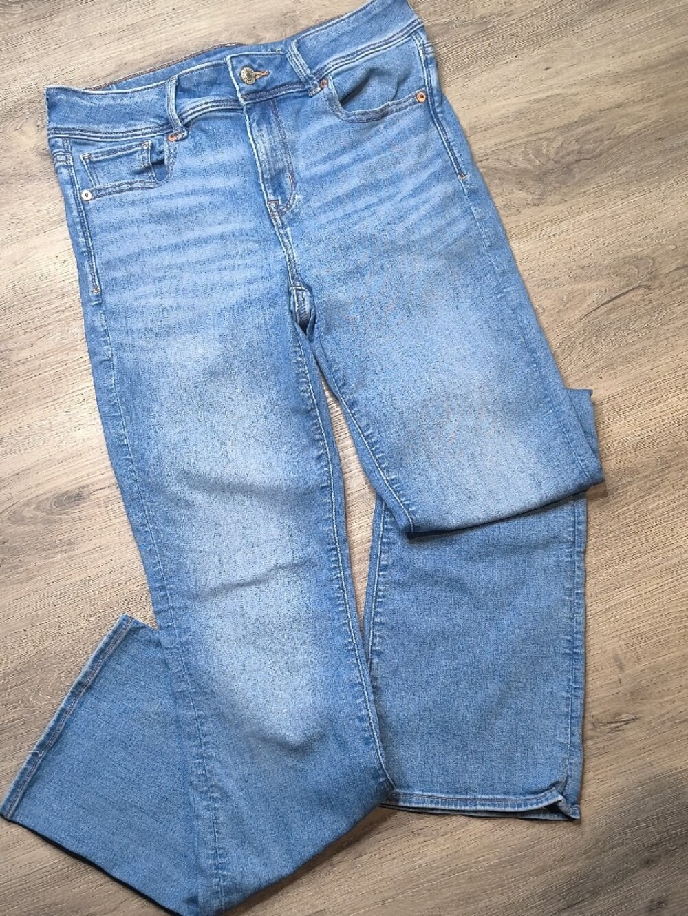 S1199 Kick Boot Stretch w/33" Inseam American Eagle Boot Light Wash Size 8 Jeans